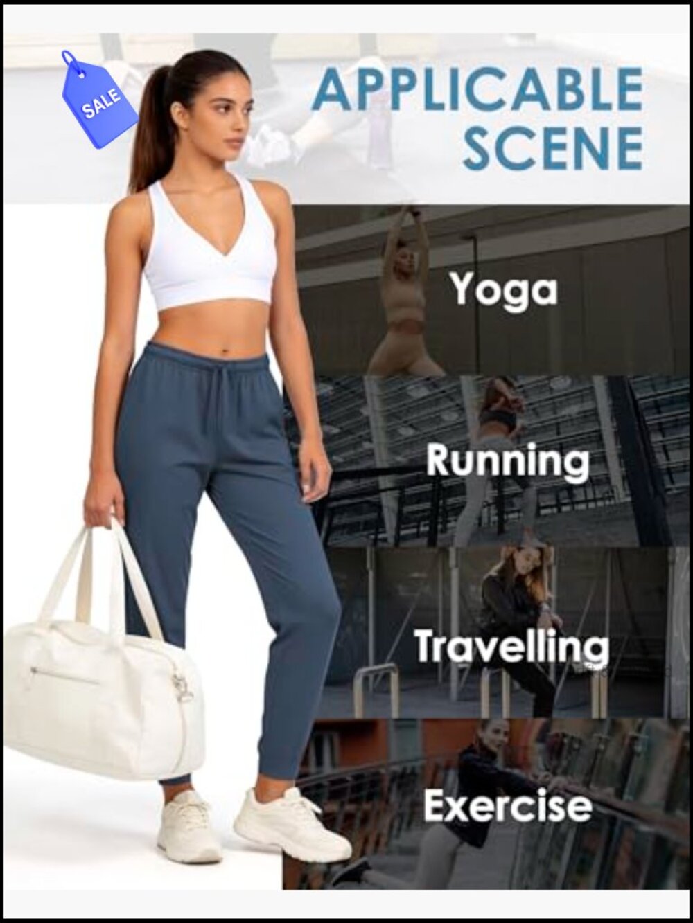 Loose Fit Joggers with Pockets, Lightweight Sweatpants for Workout - Picture 6 of 7